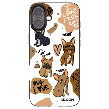 Picasee silikónový čierny obal pre Apple iPhone 16 Plus - Frenchies