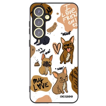 Picasee silikónový čierny obal pre Samsung Galaxy S24 FE S721B - Frenchies
