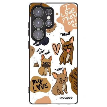 Picasee silikónový čierny obal pre Samsung Galaxy S25 Ultra 5G - Frenchies