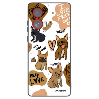 Picasee silikónový čierny obal pre Motorola Edge 50 Fusion - Frenchies