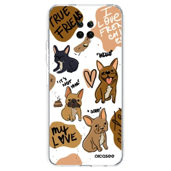 Picasee silikónový prehľadný obal pre Xiaomi Redmi Note 9 Pro - Frenchies