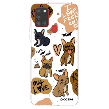 Picasee silikónový prehľadný obal pre Samsung Galaxy A21s - Frenchies