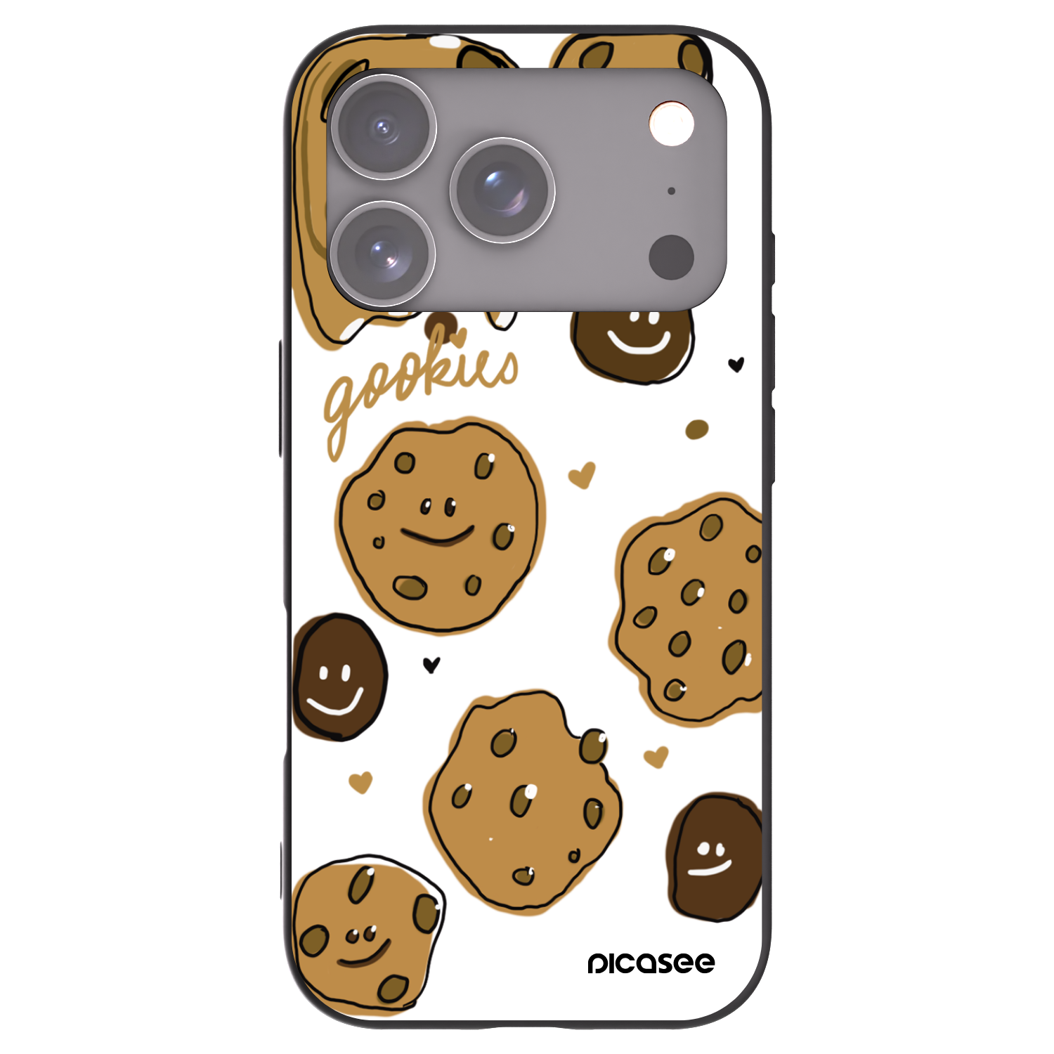 Picasee silikónový čierny obal pre Apple iPhone 17 Pro - Gookies