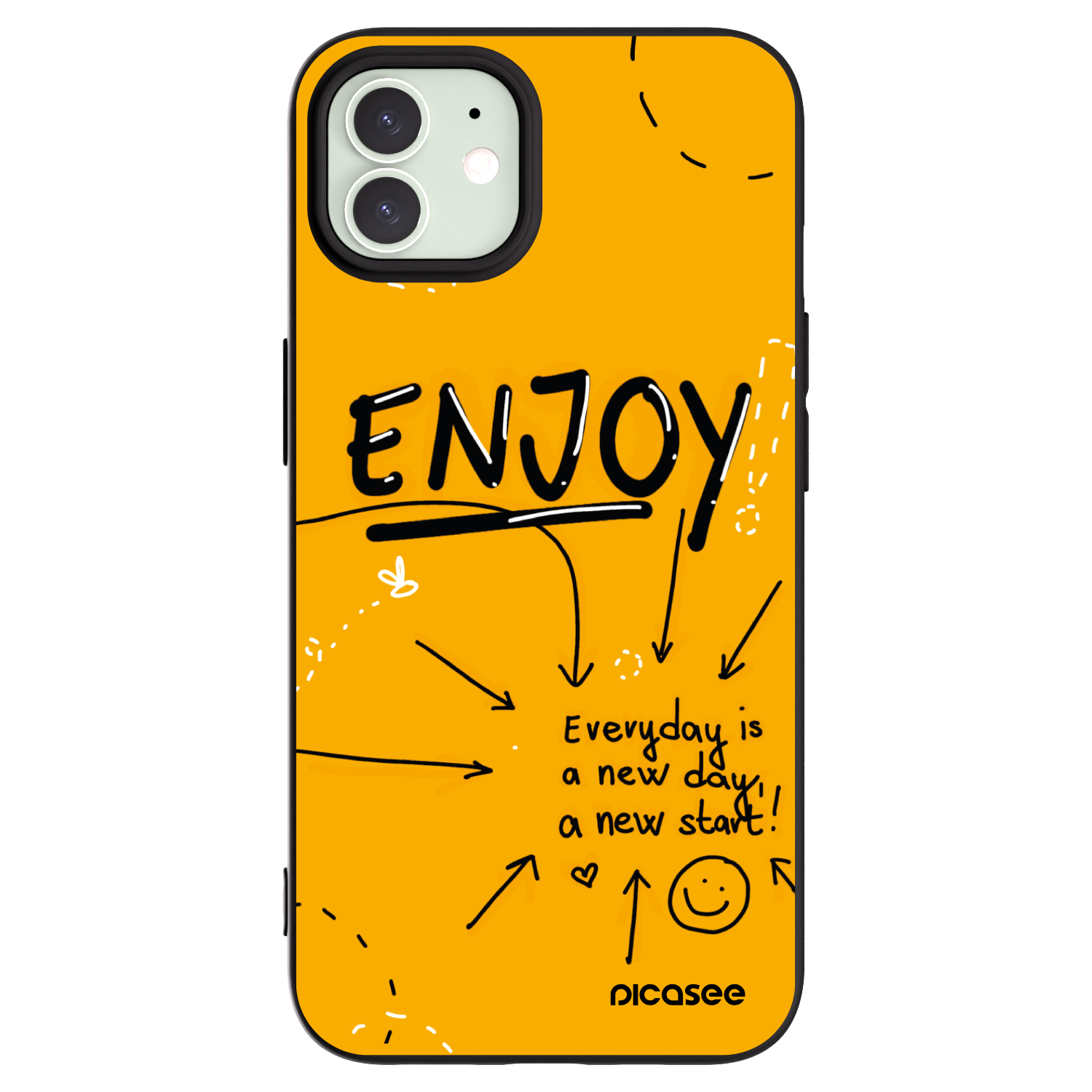 Picasee silikónový čierny obal pre Apple iPhone 12 - Enjoy