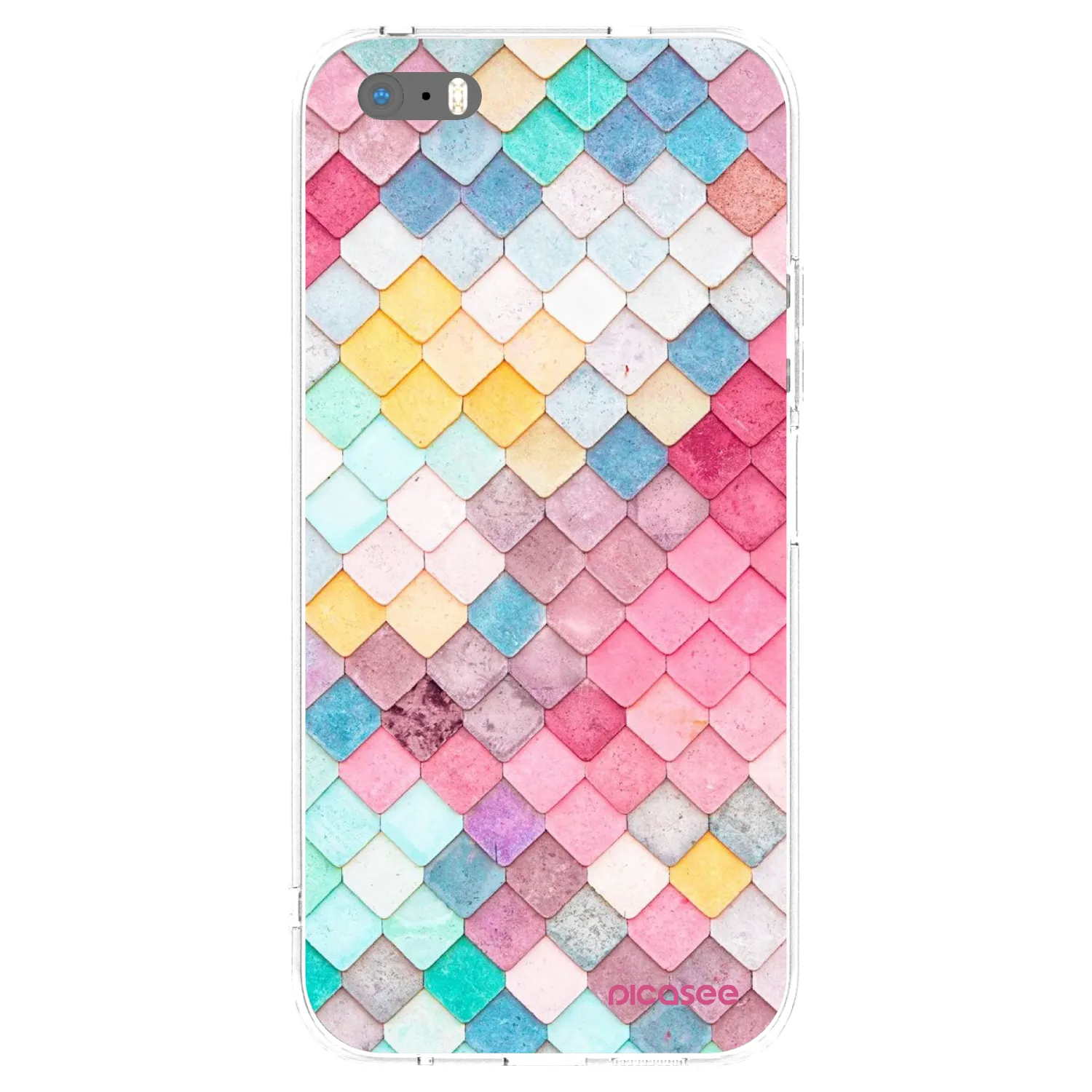 Picasee silikónový prehľadný obal pre Apple iPhone 5/5S/SE - Farebná strecha