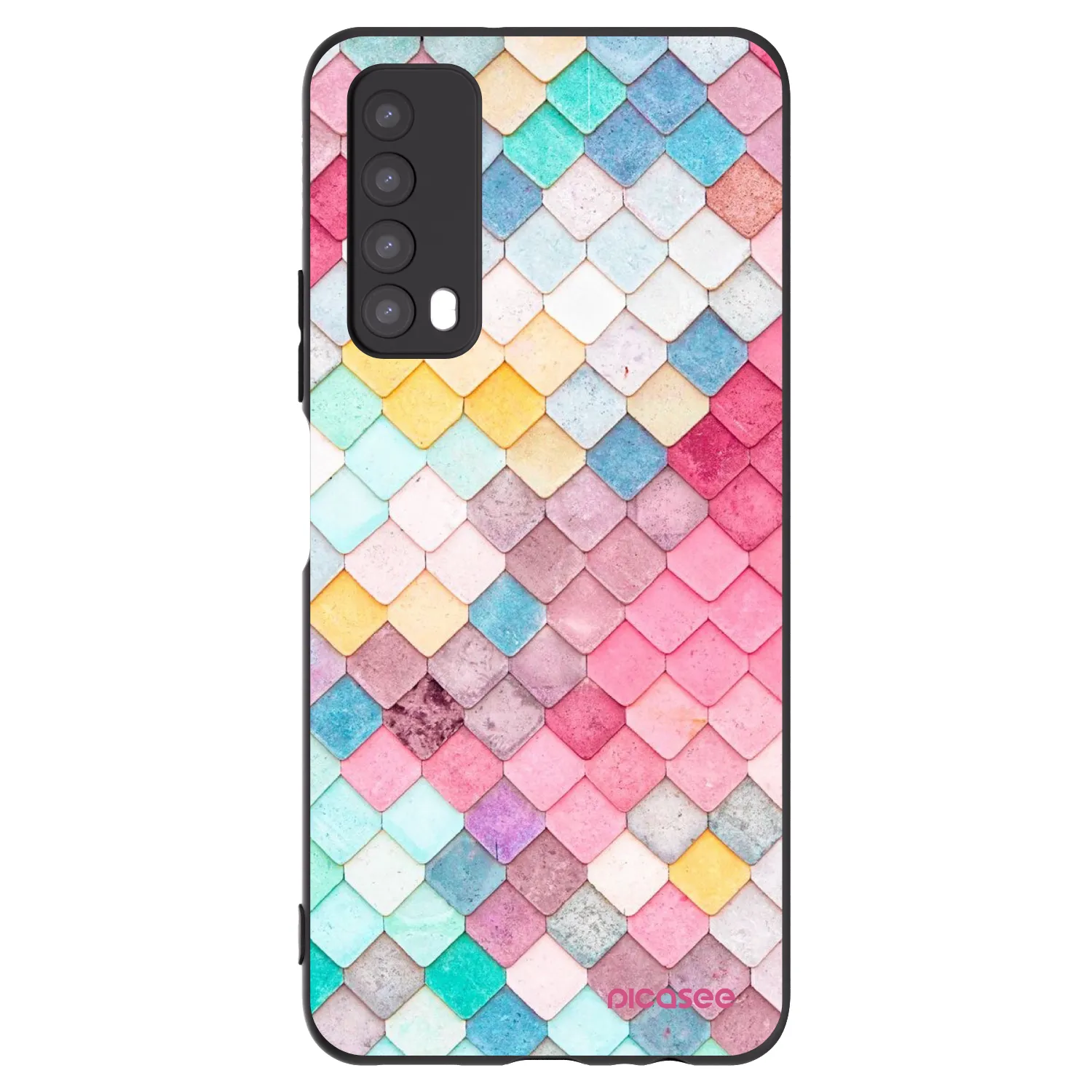 Silikónový čierny obal pre Huawei P Smart 2021 - Farebná strecha