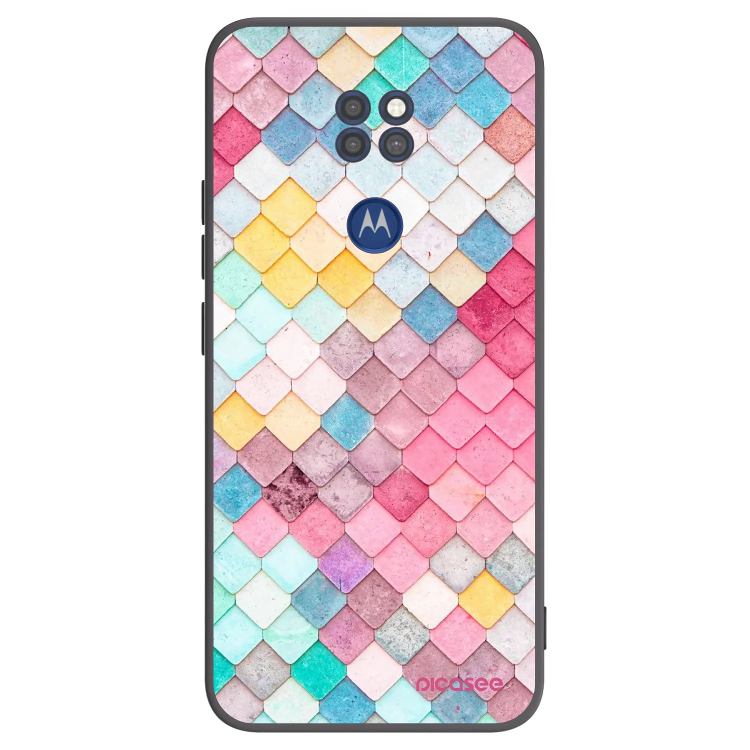 Picasee silikónový čierny obal pre Motorola Moto G9 Play - Farebná strecha