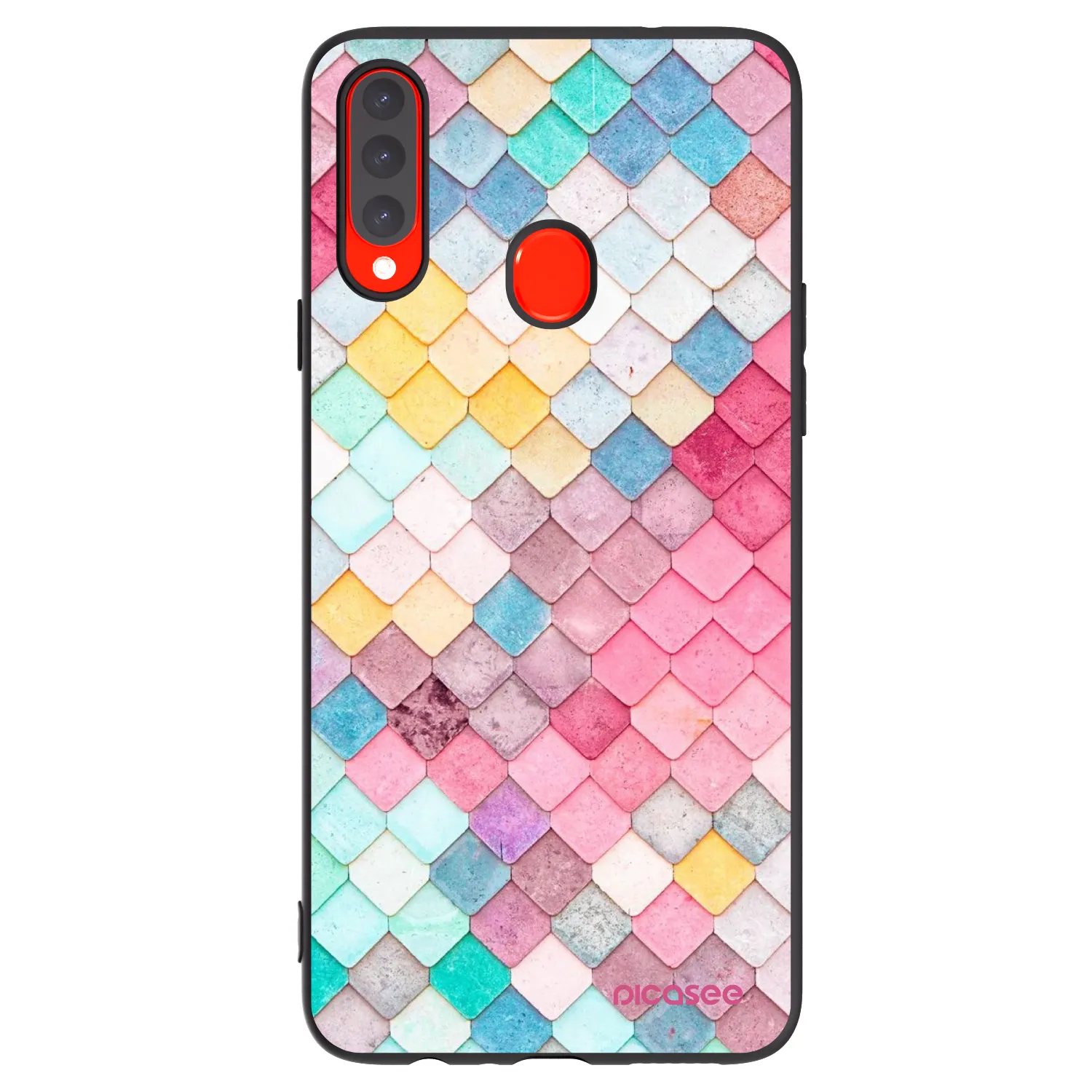Picasee silikónový čierny obal pre Samsung Galaxy A20s - Farebná strecha