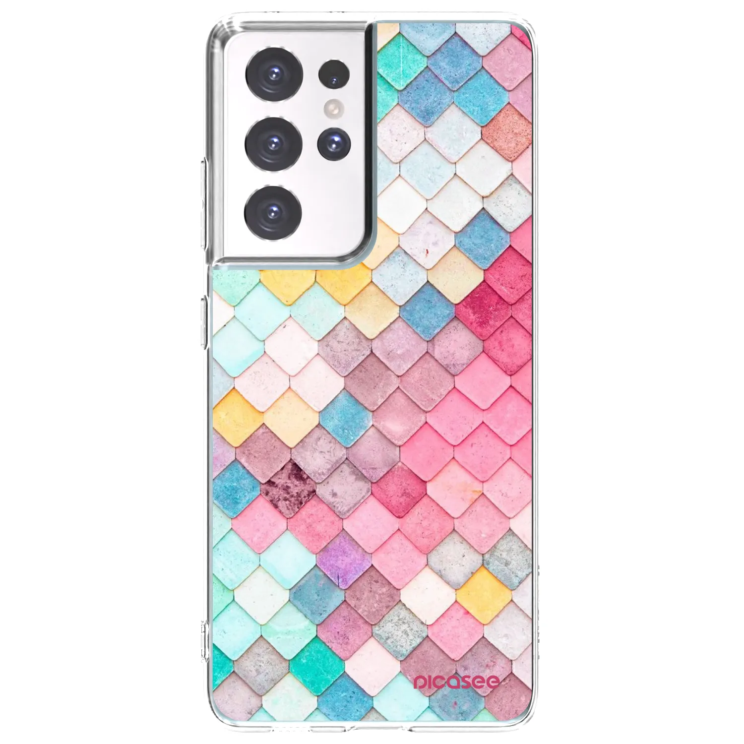 Picasee silikónový prehľadný obal pre Samsung Galaxy S21 Ultra 5G G998B - Farebná strecha