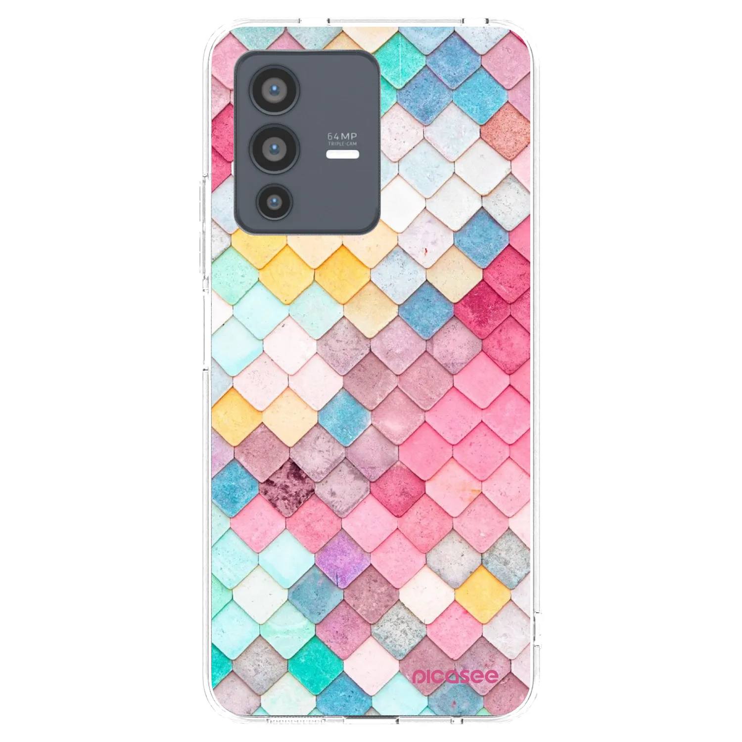 Picasee silikónový prehľadný obal pre Vivo V23 5G - Farebná strecha