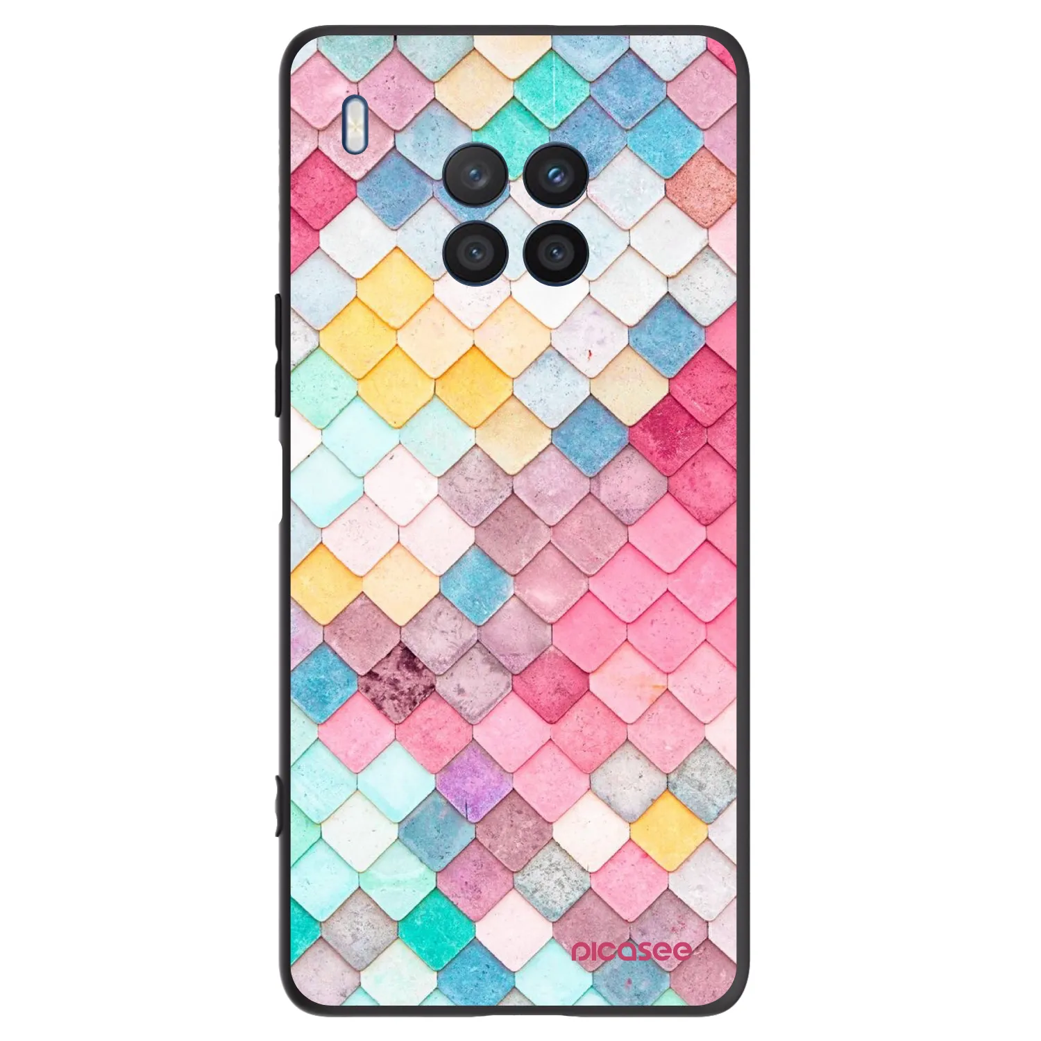 Picasee silikónový čierny obal pre Honor 50 Lite - Farebná strecha