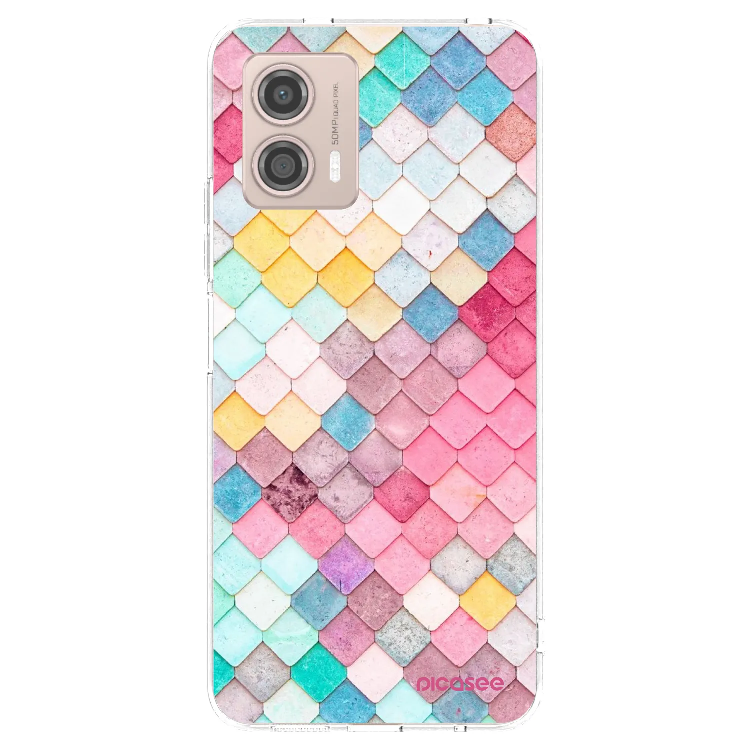 Picasee silikónový prehľadný obal pre Motorola Moto G53 5G - Farebná strecha