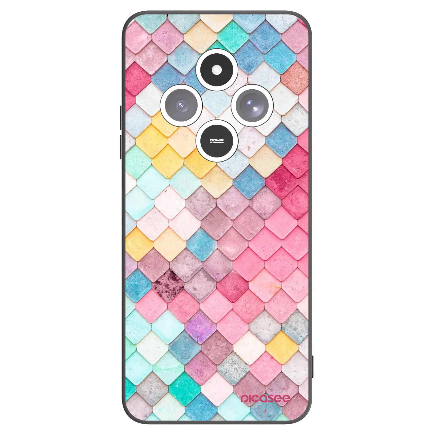Picasee silikónový čierny obal pre Xiaomi Redmi 14C - Farebná strecha