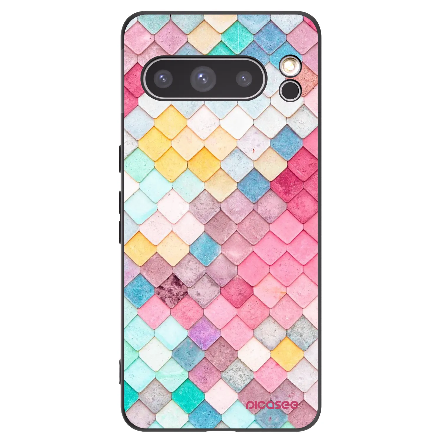 Picasee silikónový čierny obal pre Google Pixel 8 Pro - Farebná strecha