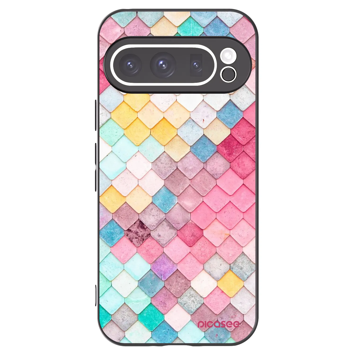 Picasee silikónový čierny obal pre Google Pixel 9 Pro - Farebná strecha