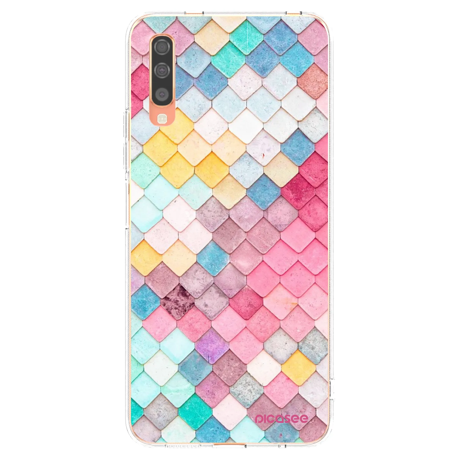 Picasee silikónový prehľadný obal pre Samsung Galaxy A70 A705F - Farebná strecha