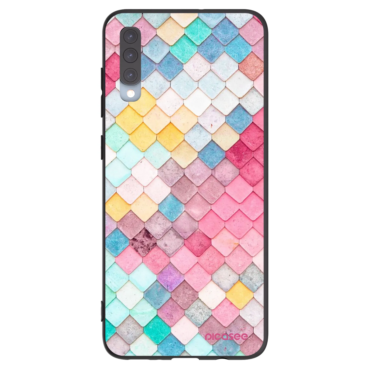 Picasee silikónový čierny obal pre Samsung Galaxy A70 A705F - Farebná strecha