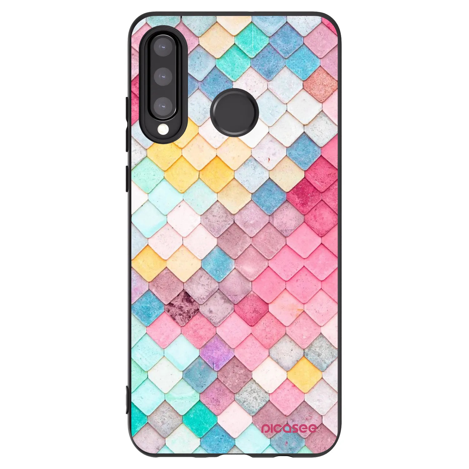 Picasee silikónový čierny obal pre Huawei P30 Lite - Farebná strecha