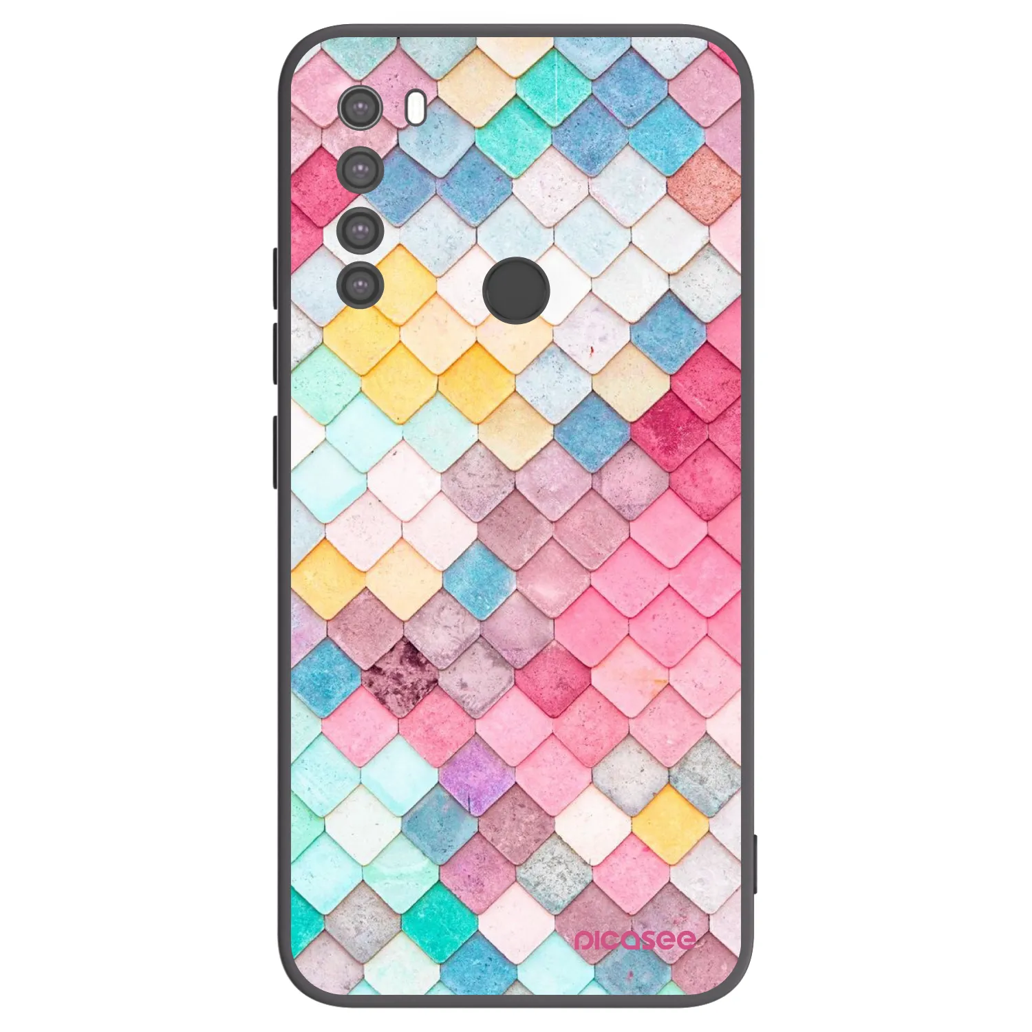 Picasee silikónový čierny obal pre Xiaomi Redmi Note 8 - Farebná strecha