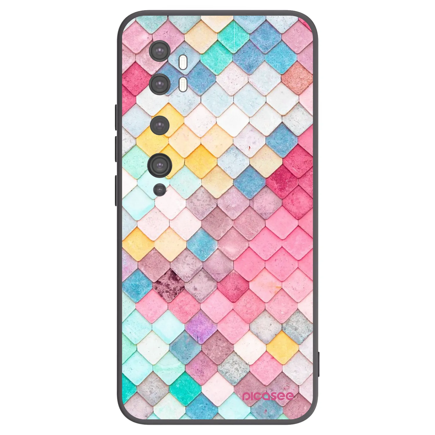Picasee silikónový čierny obal pre Xiaomi Mi Note 10 (Pro) - Farebná strecha