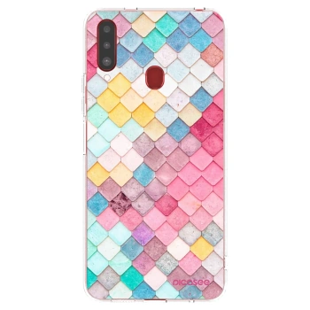 Picasee silikónový prehľadný obal pre Samsung Galaxy A20s - Farebná strecha