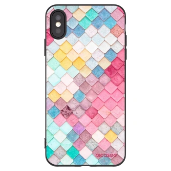 Picasee silikónový čierny obal pre Apple iPhone XS Max - Farebná strecha