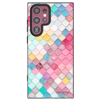 Picasee silikónový čierny obal pre Samsung Galaxy S22 Ultra 5G - Farebná strecha