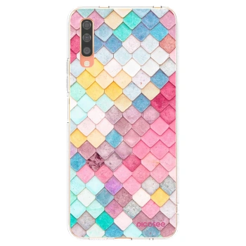Picasee silikónový prehľadný obal pre Samsung Galaxy A70 A705F - Farebná strecha