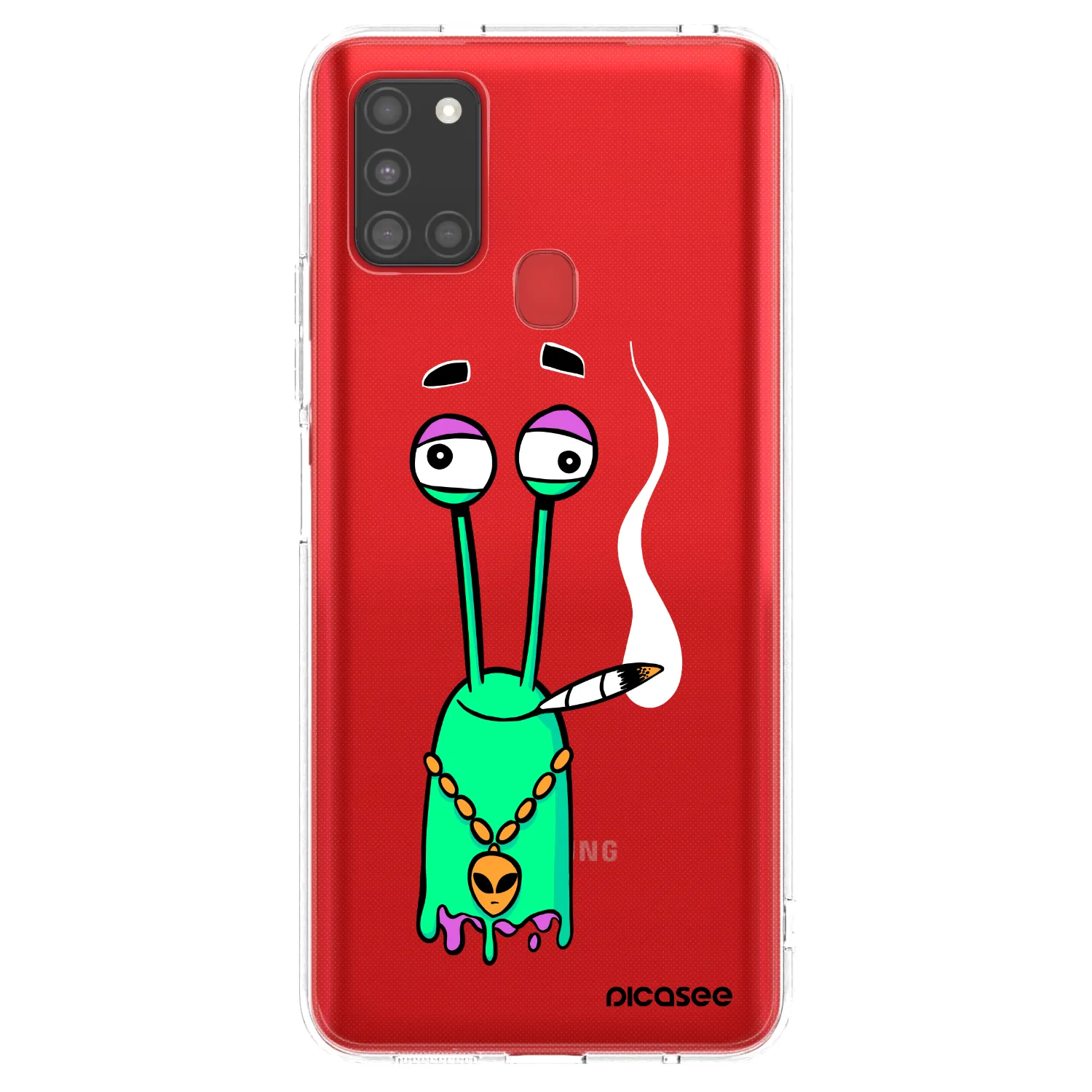 Picasee silikónový prehľadný obal pre Samsung Galaxy A21s - Earth - Sám doma