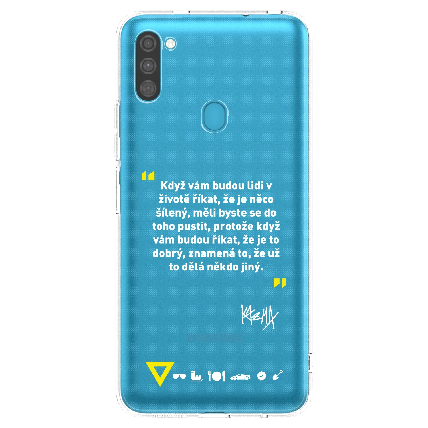 Picasee silikónový prehľadný obal pre Samsung Galaxy M11 - Kazma - MĚLI BYSTE SE DO TOHO PUSTIT