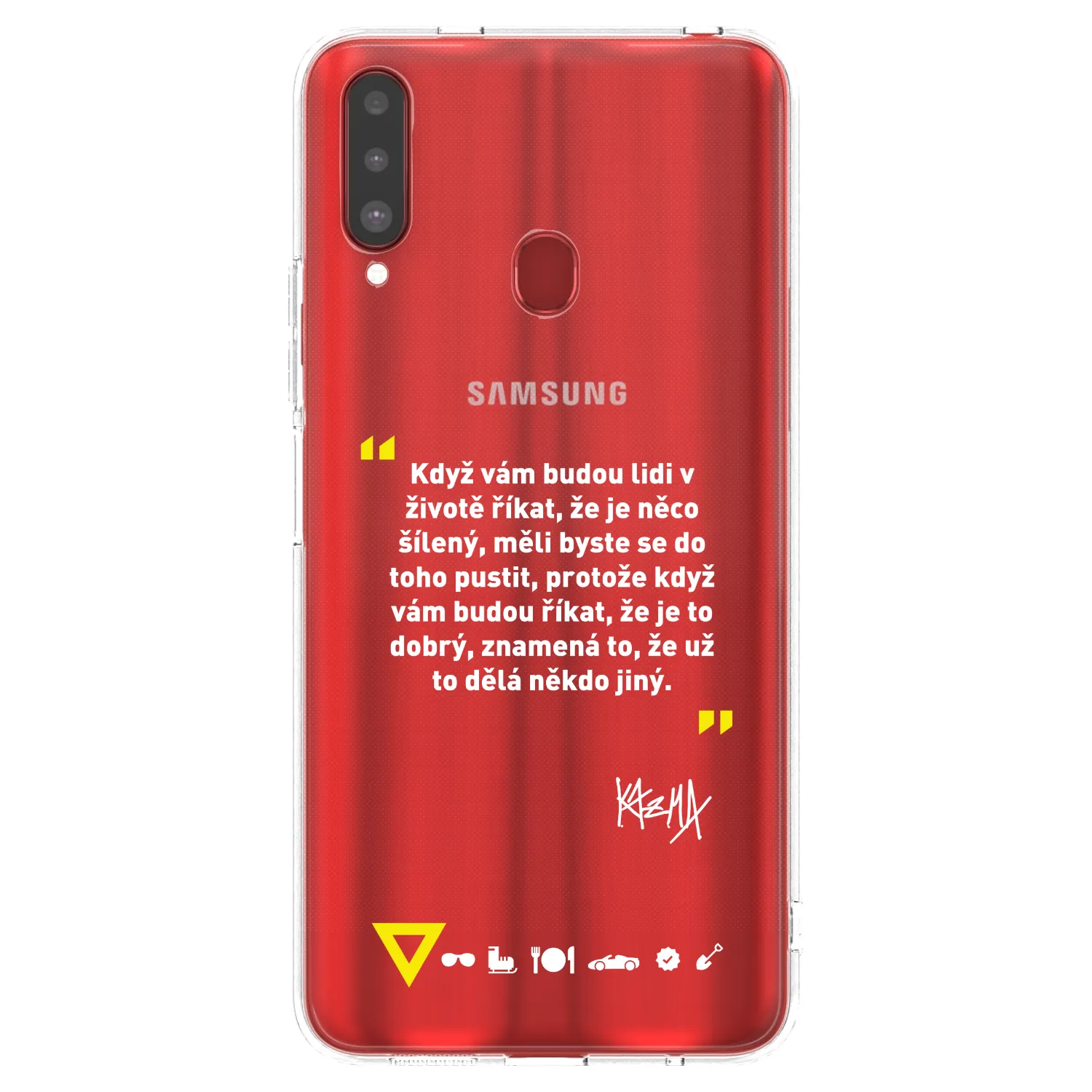 Picasee silikónový prehľadný obal pre Samsung Galaxy A20s - Kazma - MĚLI BYSTE SE DO TOHO PUSTIT