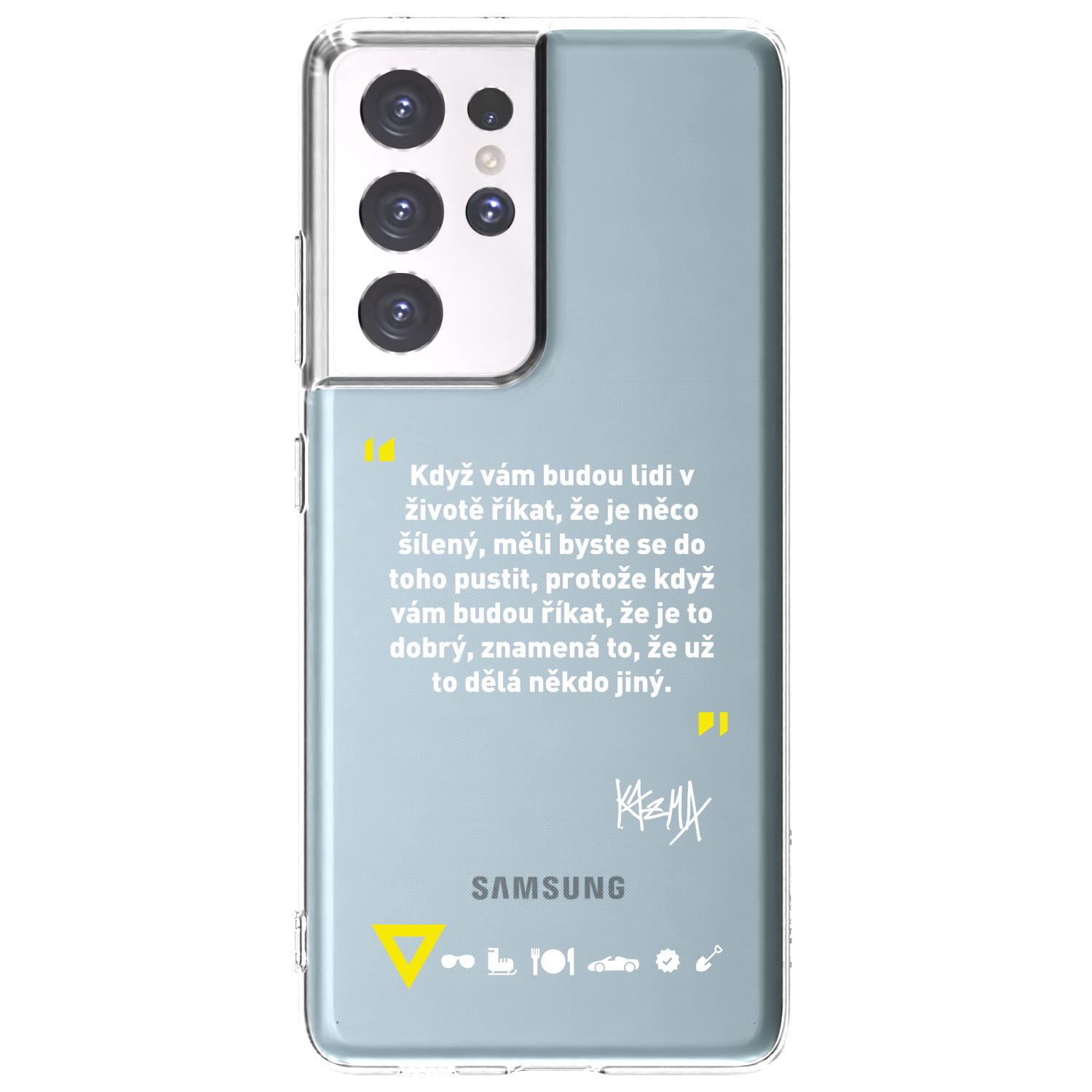 Picasee silikónový prehľadný obal pre Samsung Galaxy S21 Ultra 5G G998B - Kazma - MĚLI BYSTE SE DO TOHO PUSTIT