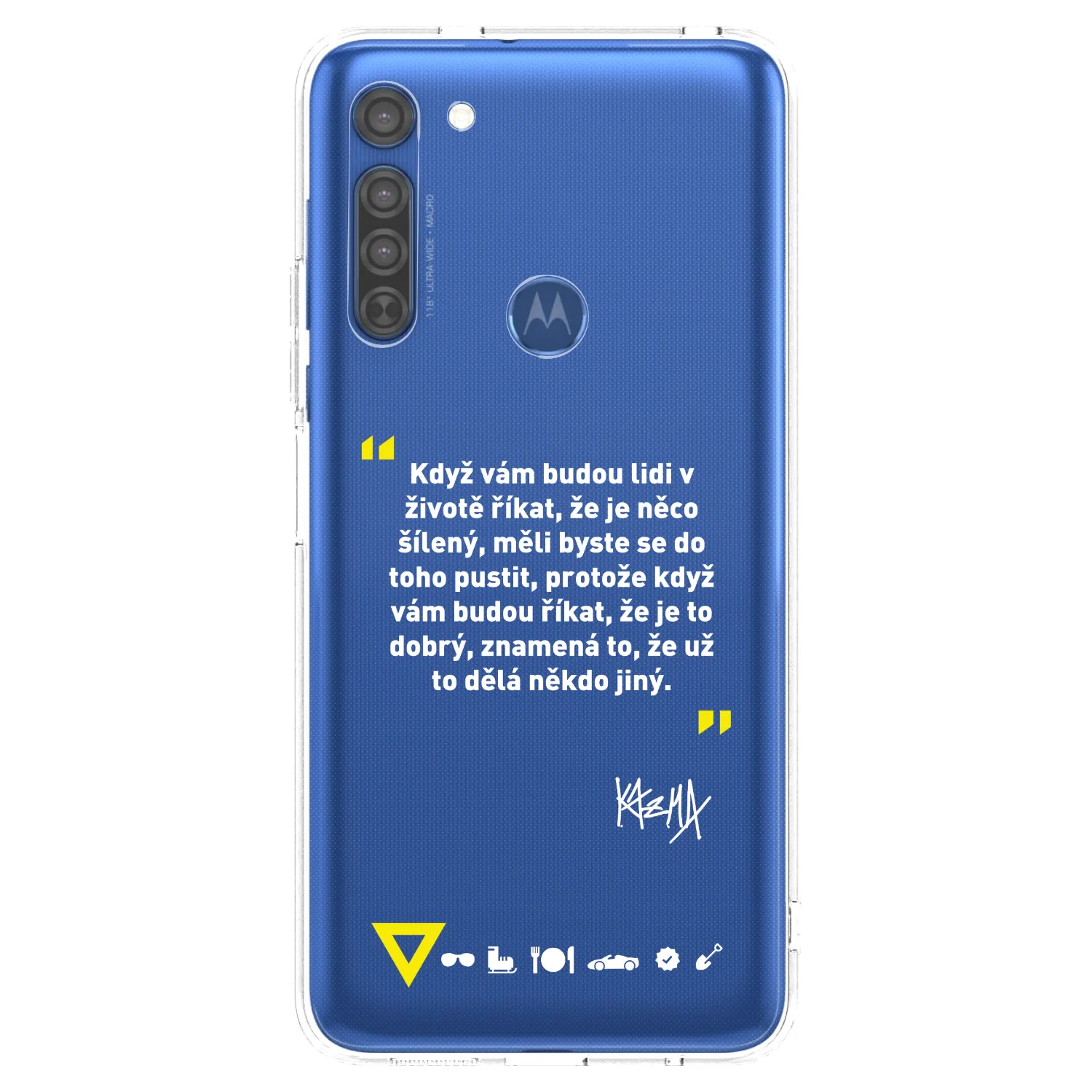 Picasee silikónový prehľadný obal pre Motorola Moto G8 - Kazma - MĚLI BYSTE SE DO TOHO PUSTIT