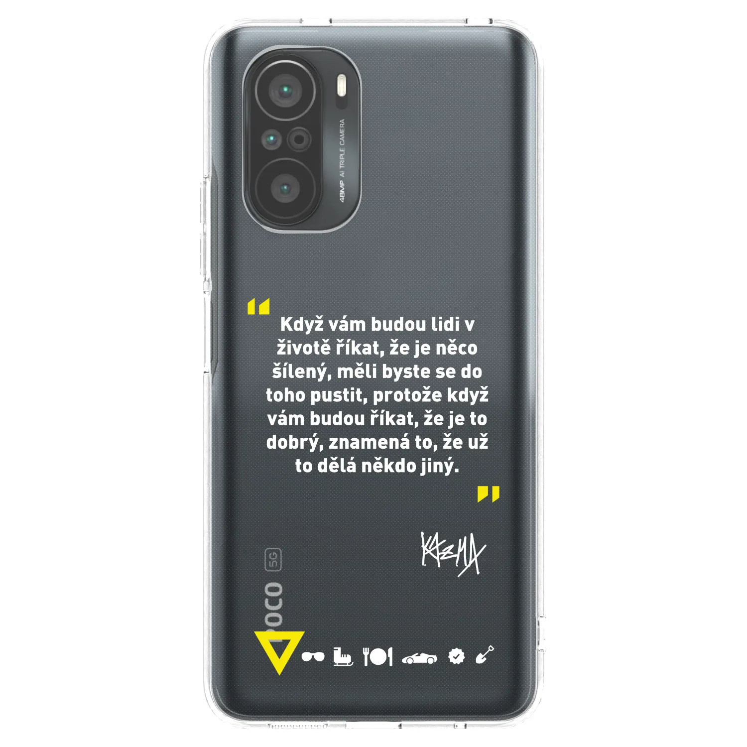 Picasee silikónový prehľadný obal pre Xiaomi Poco F3 - Kazma - MĚLI BYSTE SE DO TOHO PUSTIT