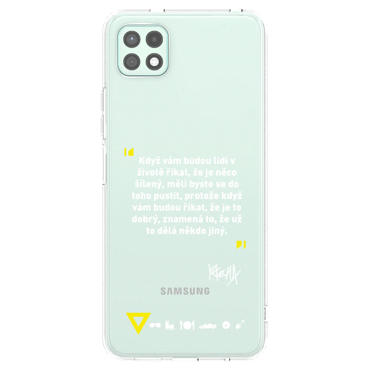 Picasee silikónový prehľadný obal pre Samsung Galaxy A22 A226B 5G - Kazma - MĚLI BYSTE SE DO TOHO PUSTIT