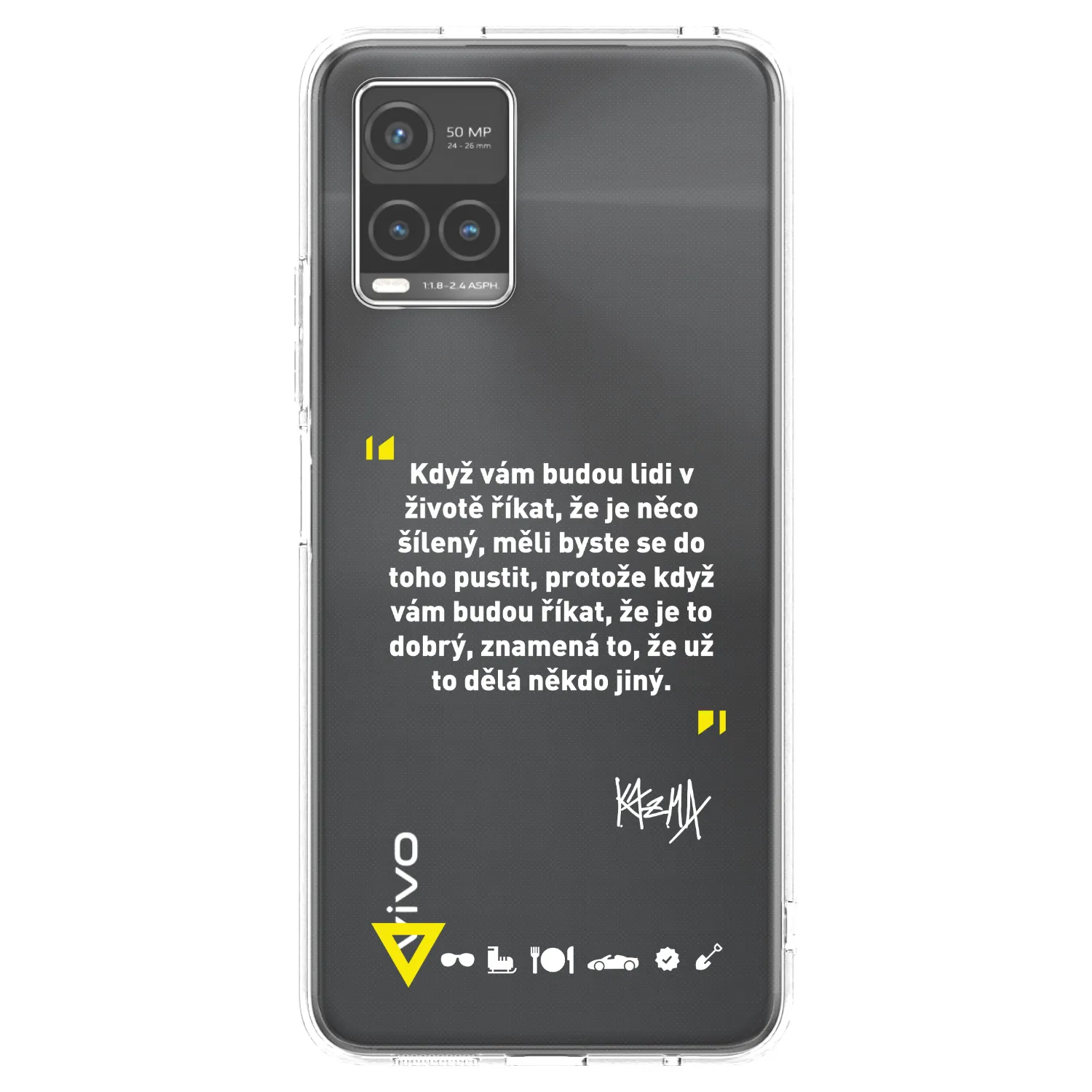 Picasee silikónový prehľadný obal pre Vivo Y33s - Kazma - MĚLI BYSTE SE DO TOHO PUSTIT