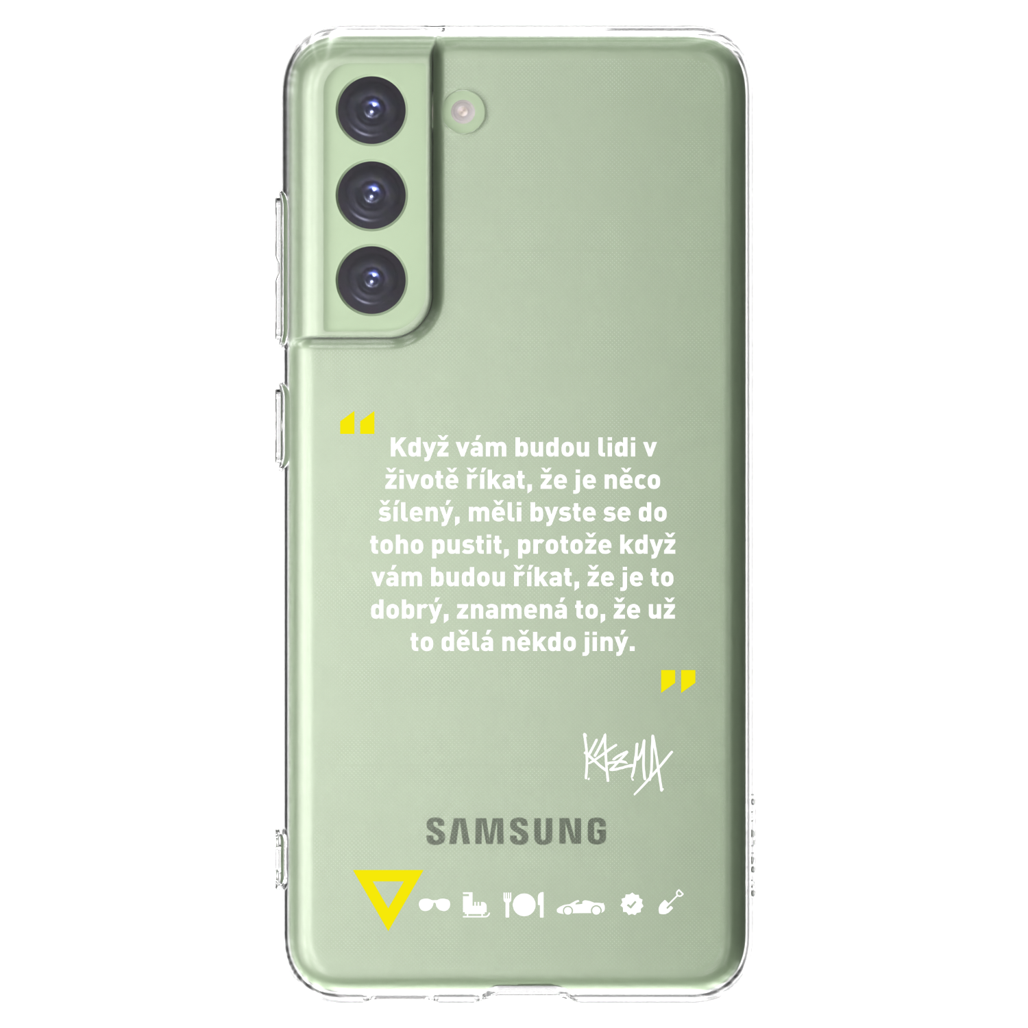 Picasee silikónový prehľadný obal pre Samsung Galaxy S21 FE 5G - Kazma - MĚLI BYSTE SE DO TOHO PUSTIT