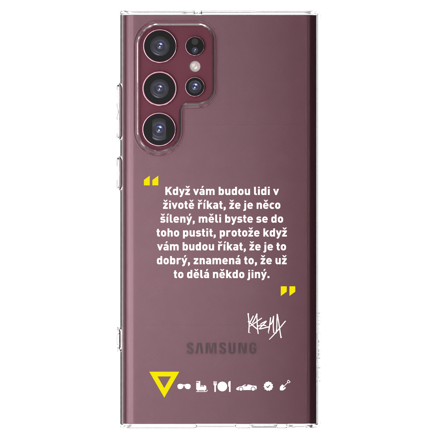 Picasee silikónový prehľadný obal pre Samsung Galaxy S22 Ultra 5G - Kazma - MĚLI BYSTE SE DO TOHO PUSTIT