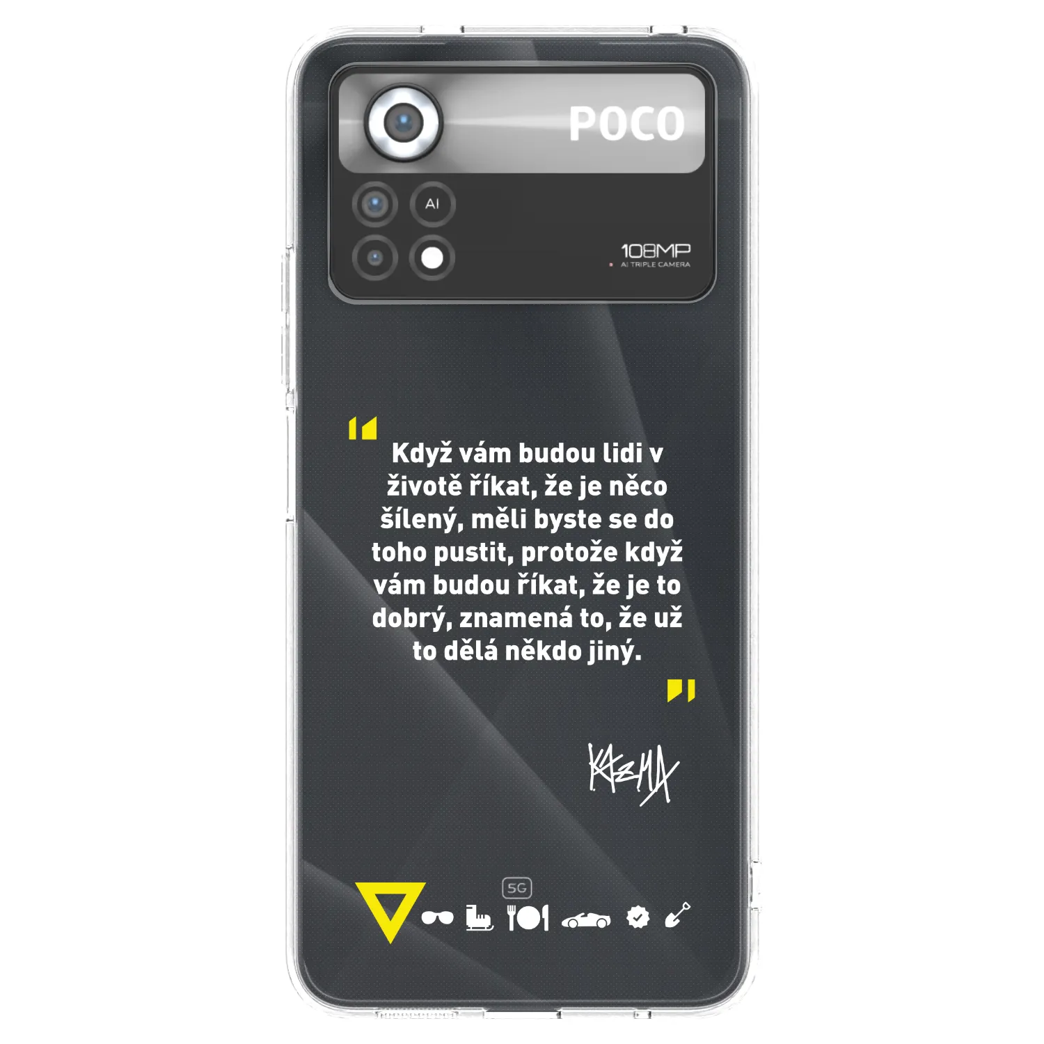 Picasee silikónový prehľadný obal pre Xiaomi Poco X4 Pro 5G - Kazma - MĚLI BYSTE SE DO TOHO PUSTIT