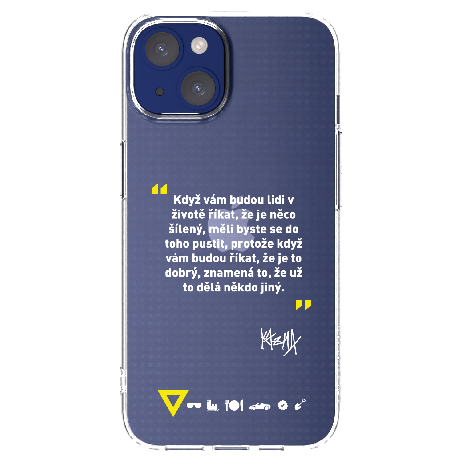 Silikónový prehľadný obal pre Apple iPhone 14 - Kazma - MĚLI BYSTE SE DO TOHO PUSTIT