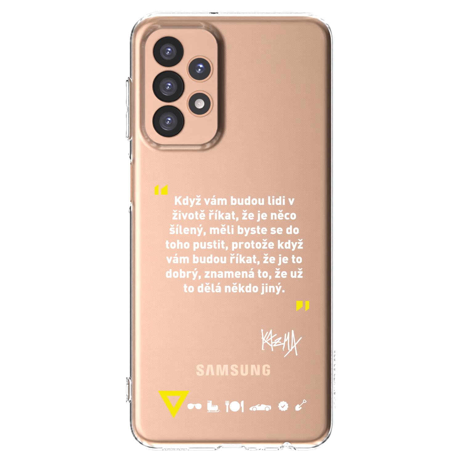 Silikónový prehľadný obal pre Samsung Galaxy A23 A236B 5G - Kazma - MĚLI BYSTE SE DO TOHO PUSTIT