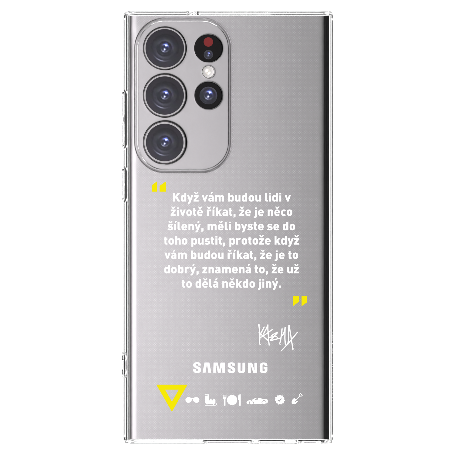Picasee silikónový prehľadný obal pre Samsung Galaxy S23 Ultra 5G - Kazma - MĚLI BYSTE SE DO TOHO PUSTIT