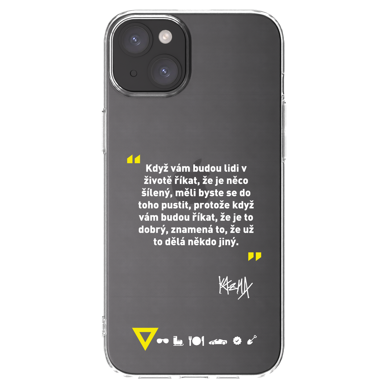 Silikónový prehľadný obal pre Apple iPhone 15 Plus - Kazma - MĚLI BYSTE SE DO TOHO PUSTIT