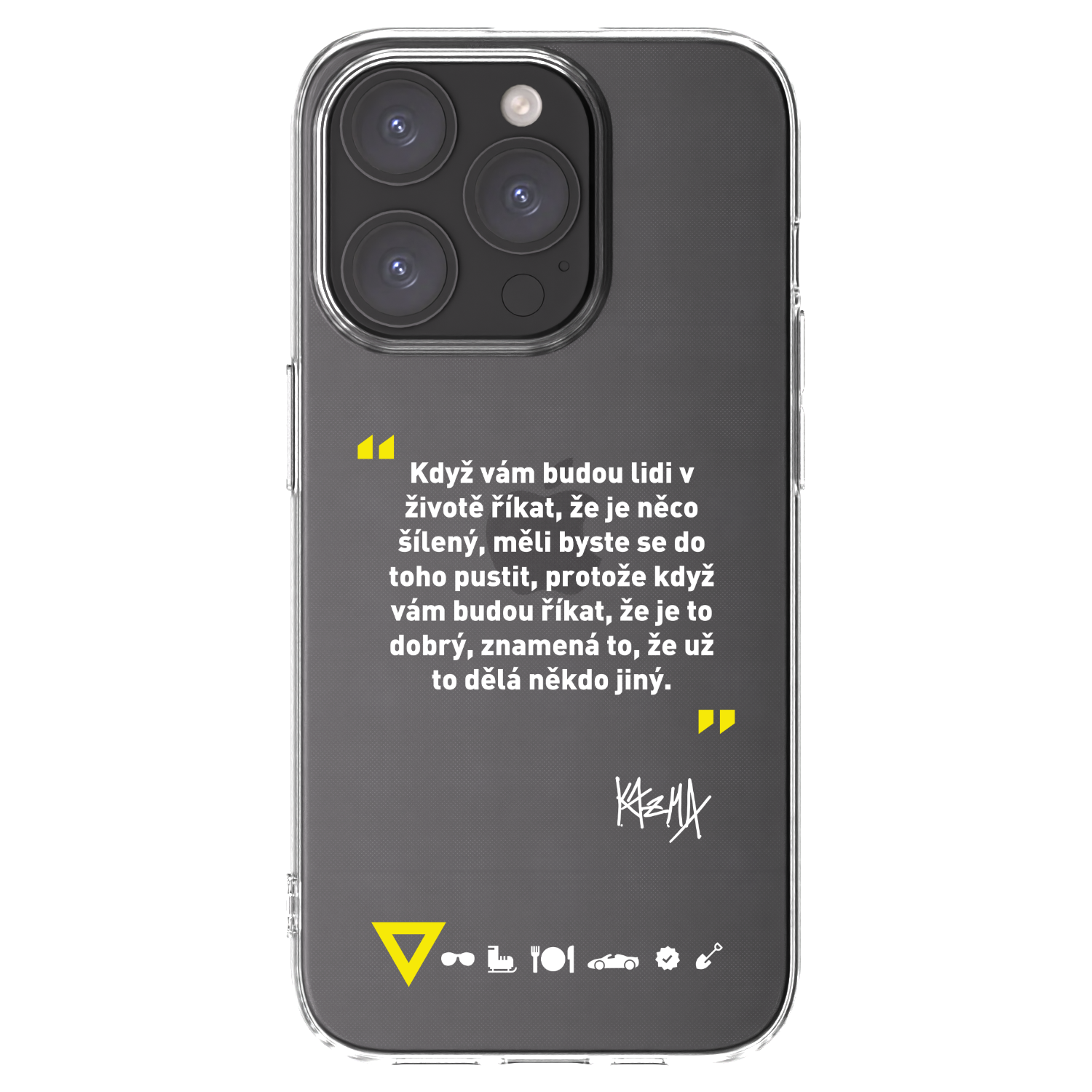 Silikónový prehľadný obal pre Apple iPhone 15 Pro - Kazma - MĚLI BYSTE SE DO TOHO PUSTIT