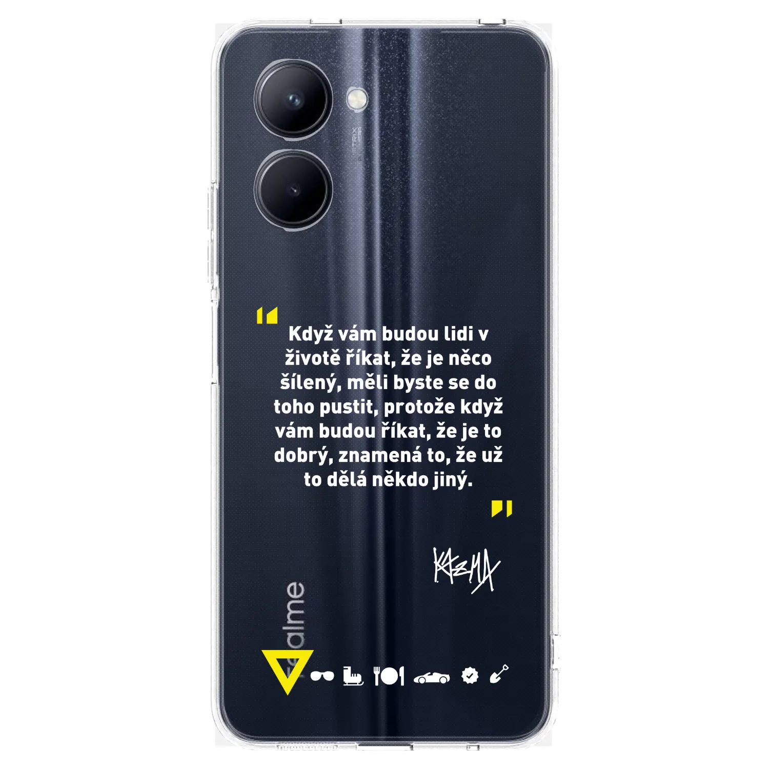 Picasee silikónový prehľadný obal pre Realme C33 (2023) - Kazma - MĚLI BYSTE SE DO TOHO PUSTIT