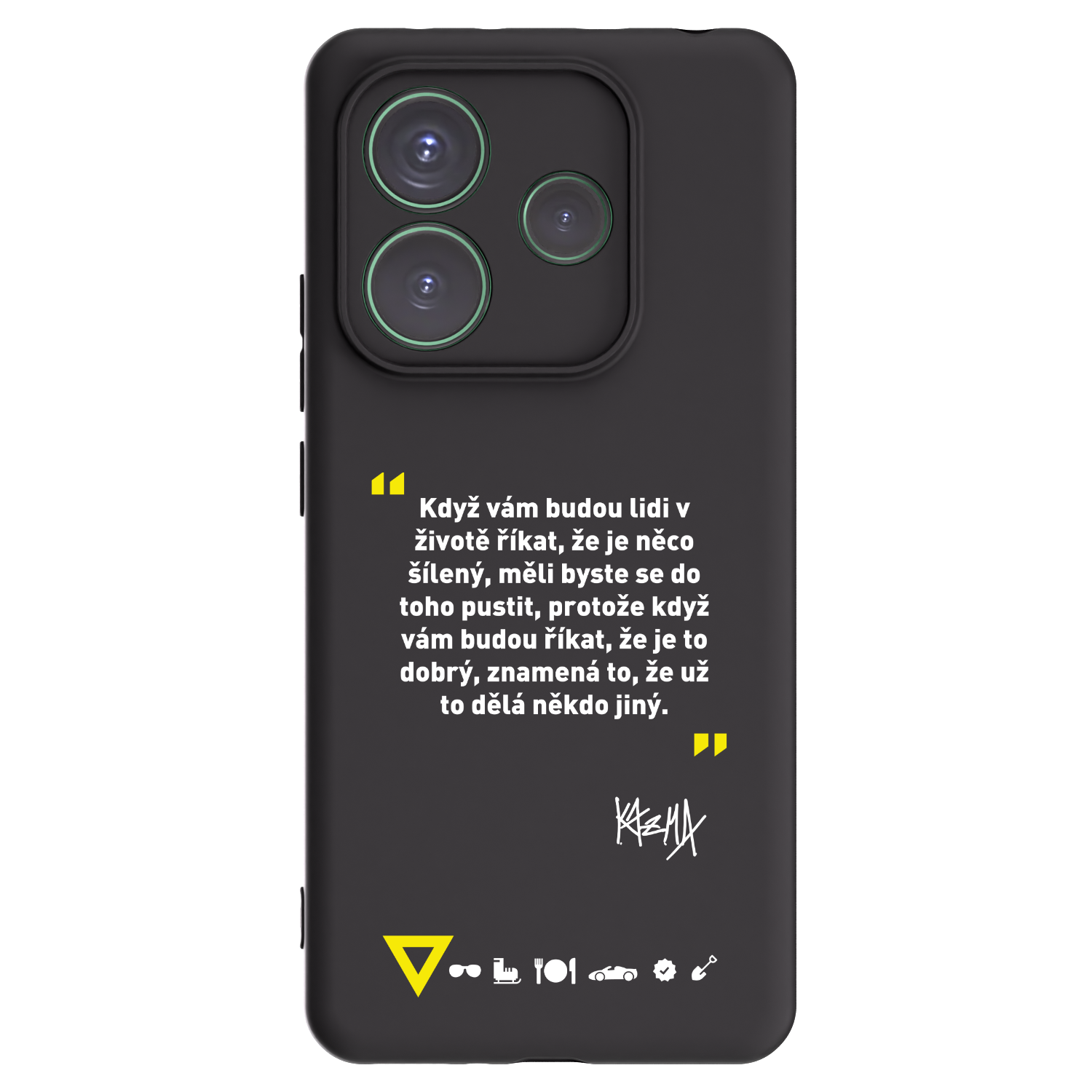 Silikónový čierny obal pre Xiaomi Redmi Note 14 5G - Kazma - MĚLI BYSTE SE DO TOHO PUSTIT