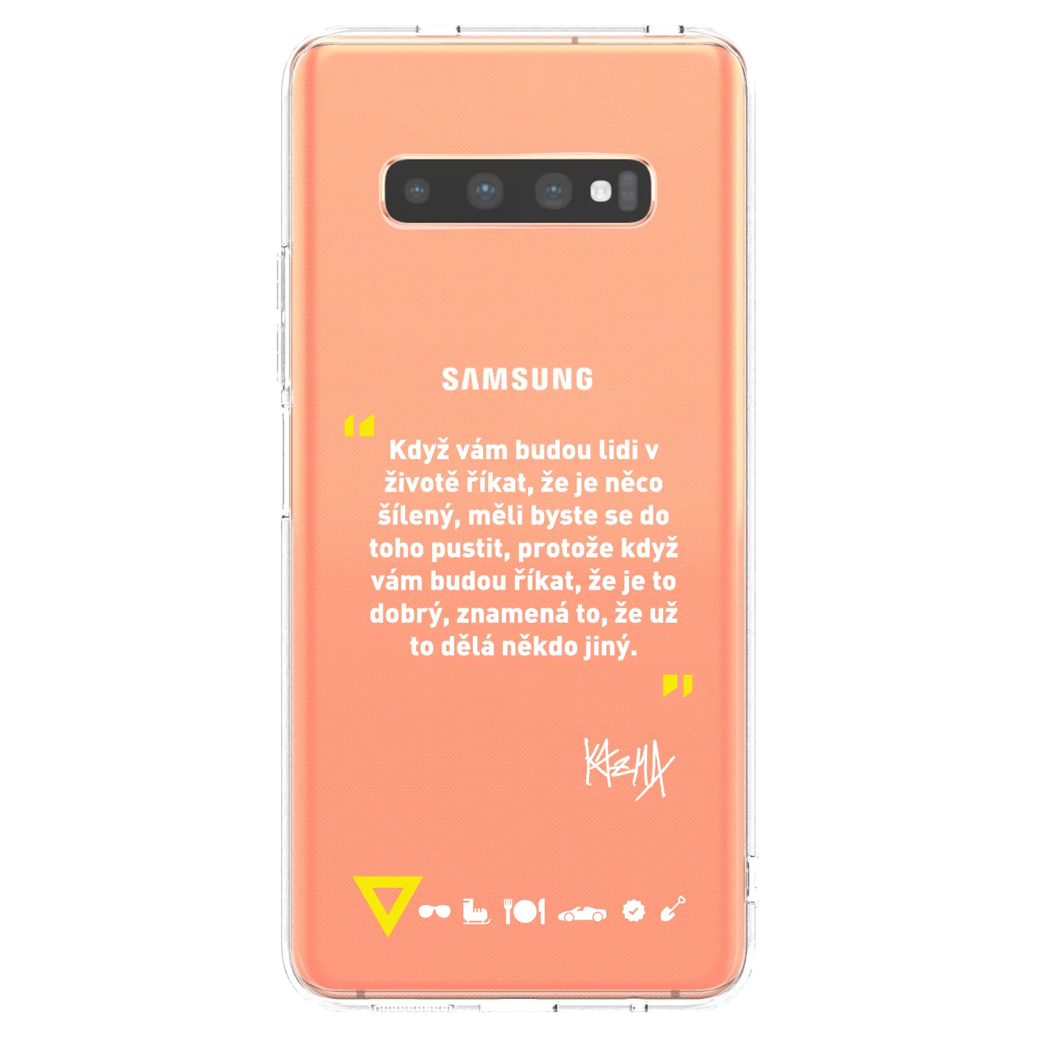 Picasee silikónový prehľadný obal pre Samsung Galaxy S10 Plus G975 - Kazma - MĚLI BYSTE SE DO TOHO PUSTIT