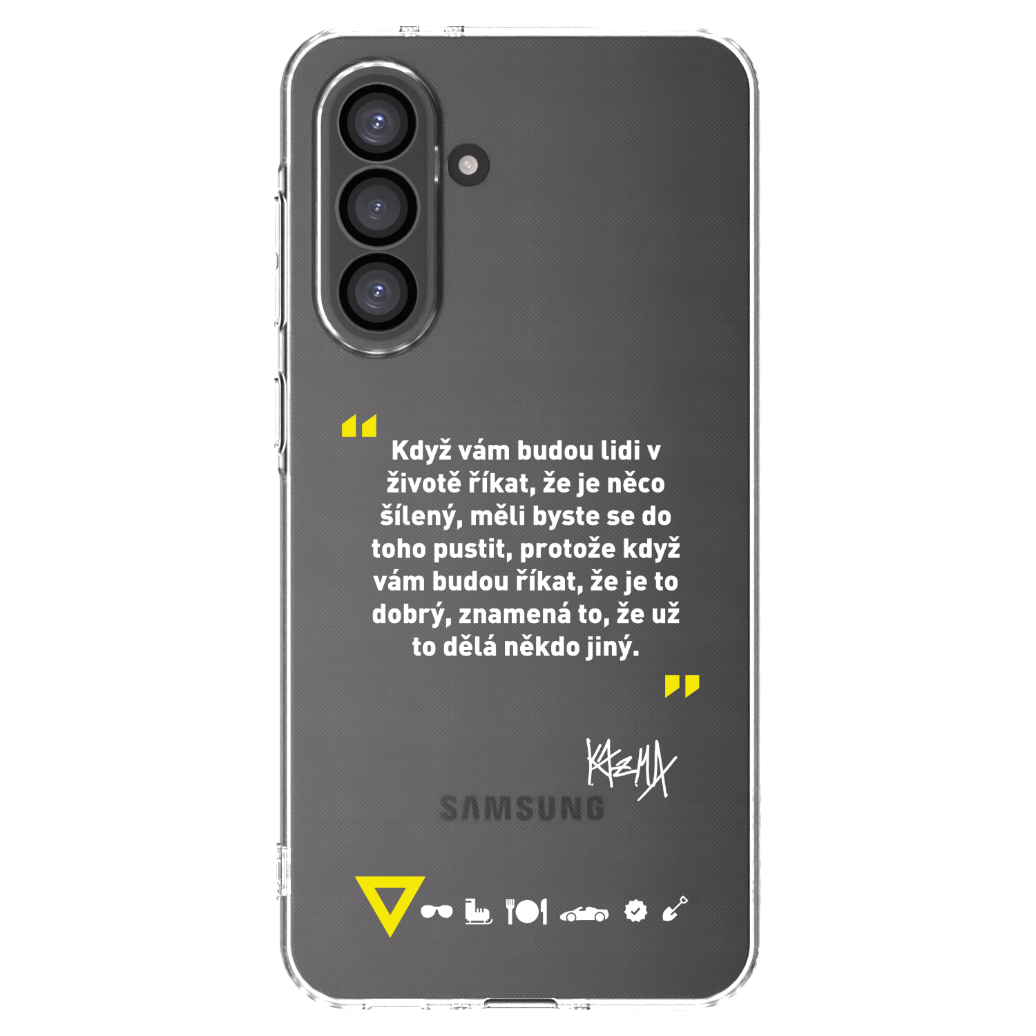 Picasee silikónový prehľadný obal pre Samsung Galaxy A36 5G - Kazma - MĚLI BYSTE SE DO TOHO PUSTIT