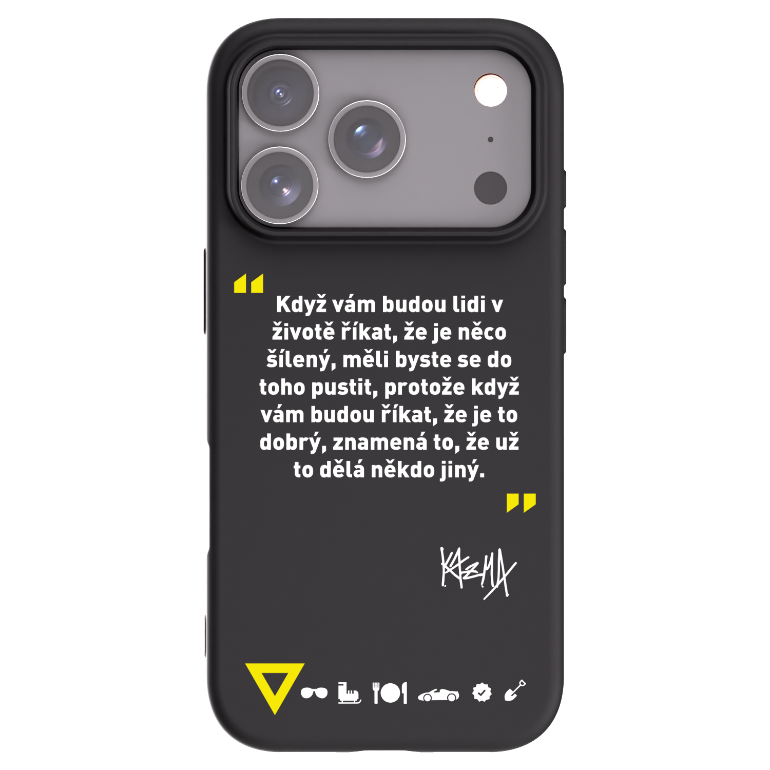 Picasee silikónový čierny obal pre Apple iPhone 17 Pro - Kazma - MĚLI BYSTE SE DO TOHO PUSTIT