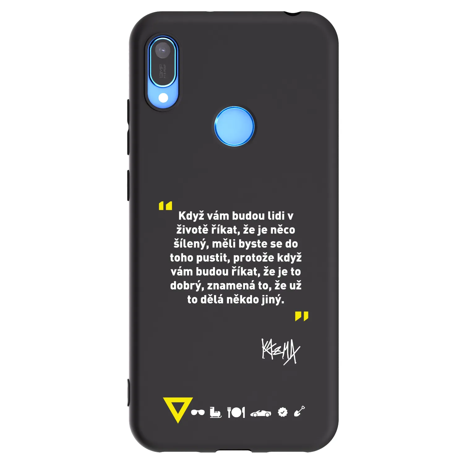 Picasee silikónový čierny obal pre Huawei Y6 2019 - Kazma - MĚLI BYSTE SE DO TOHO PUSTIT